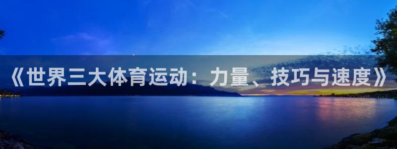 yy易游官网下载招商：《世界三大体育运动：力量、技巧与速度》